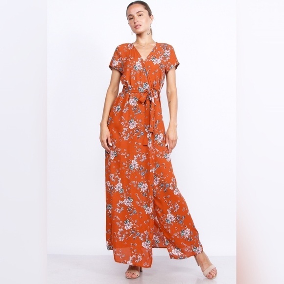 Olivaceous Dresses & Skirts - BIN#1 - OLIVACEOUS Floral Print Wrap Dress